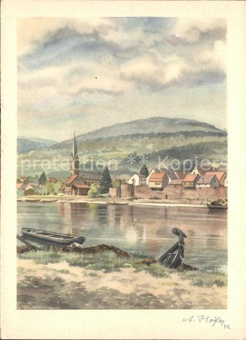 Kuenstlerkarte An der Mosel Aquarell A. Höfer
