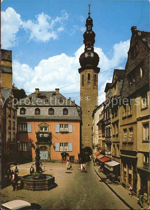 Cochem Mosel Marktplatz Rathaus Brunnen