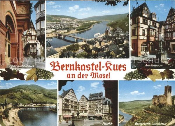 Bernkastel-Kues Spitzgiebelhaus Panorama Moselbrücke Ra