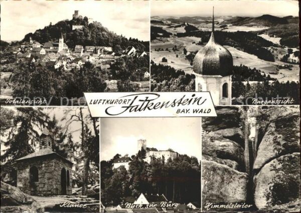 Falkenstein Oberpfalz Blick zur Burg Klause Himmelsleiter Fel