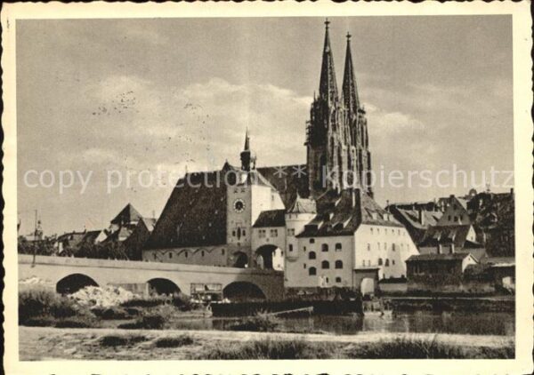 Regensburg Steinerne Brücke und Dom
