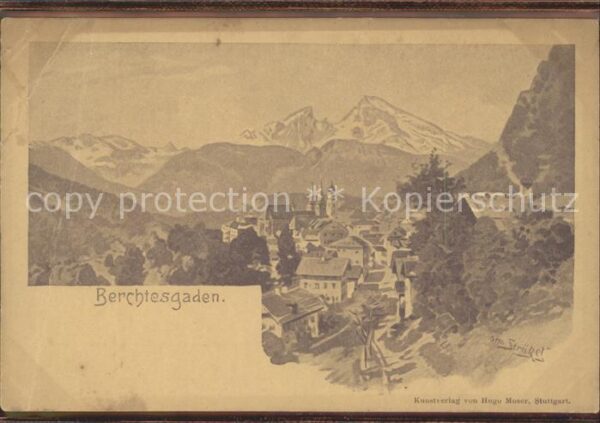 Berchtesgaden Gesamtansicht mit Alpenpanorama Künster