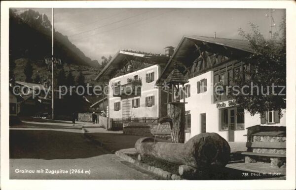 Grainau Ortspartie Maibaum Zugspitze Serie Deut