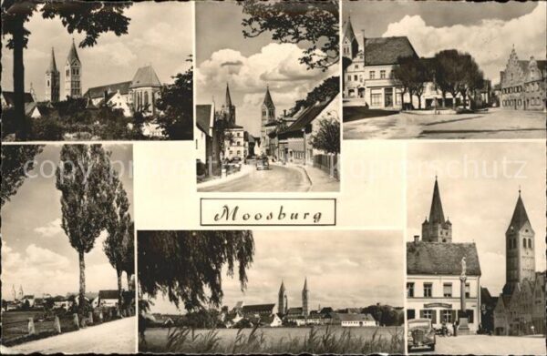 Moosburg Isar Ortsansicht mit Kirche Marktplatz Uferp
