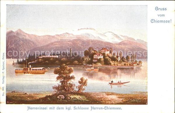 Chiemsee Herreninsel mit Königlichem Schloss Her