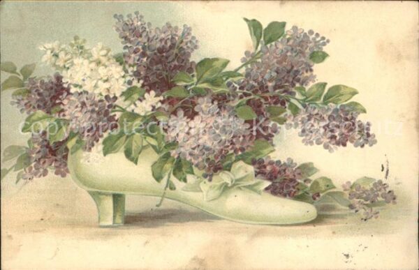 Schuhe Flieder Blumen