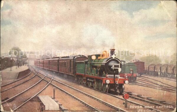 Verlag Tucks Oilette Nr. 9040 Eisenbahn Dover Boat Express
