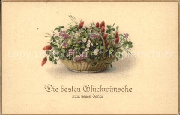 Neujahr Blumenkorb Wünsche