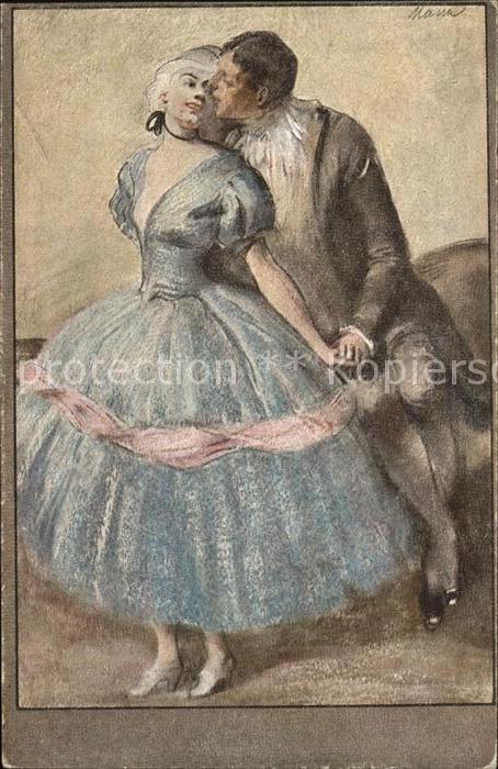 Kuenstlerkarte Barock Liebespaar A. Massa Liebe und Ta