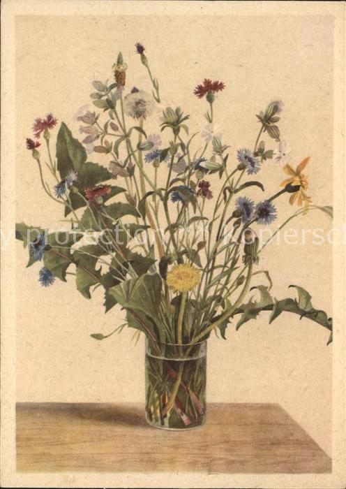 Blumen Vase Künstlerkarte Feldstrauss