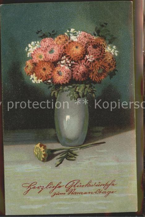Namenstag Namenskarte Blumen Vase