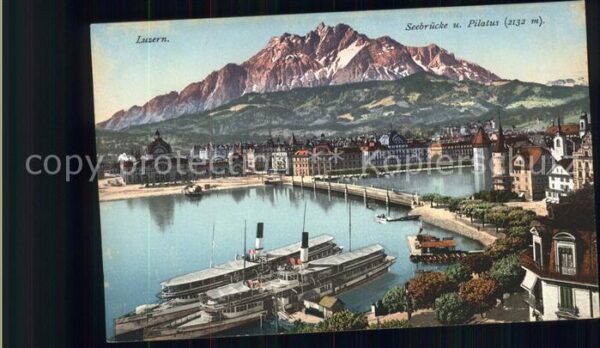 Dampfer Binnenschifffahrt Luzern Seebrücke Pilatus