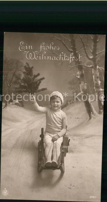 Schlitten Schnee Weihnachtsfest Kind