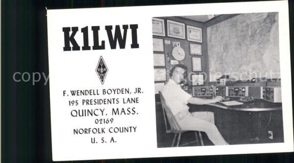 Funkerkarte K1LWI Norfolk County USA