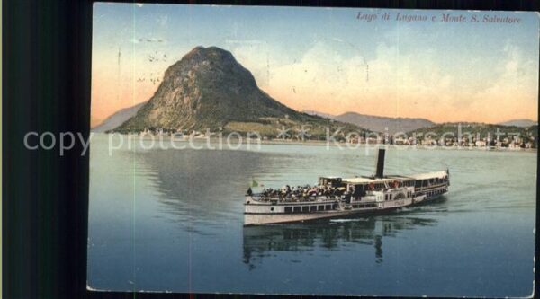 Dampfer Seitenrad Lago di Lugano Monte S. Salvatore