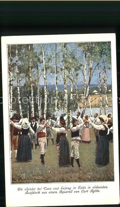 Kuenstlerkarte Schweden Tracht