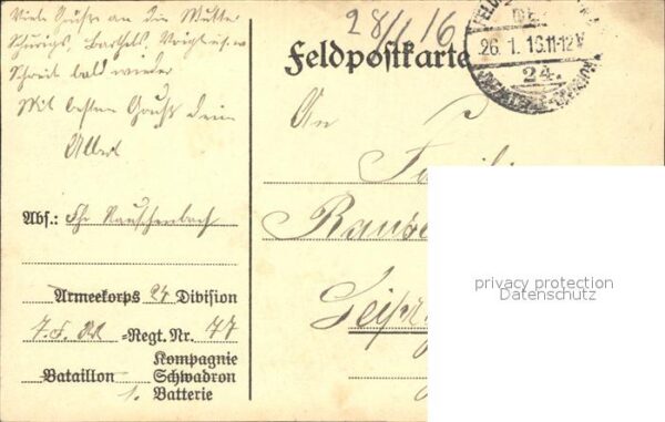 Feldpost-Stempel WK1 Soldaten – Bild 2