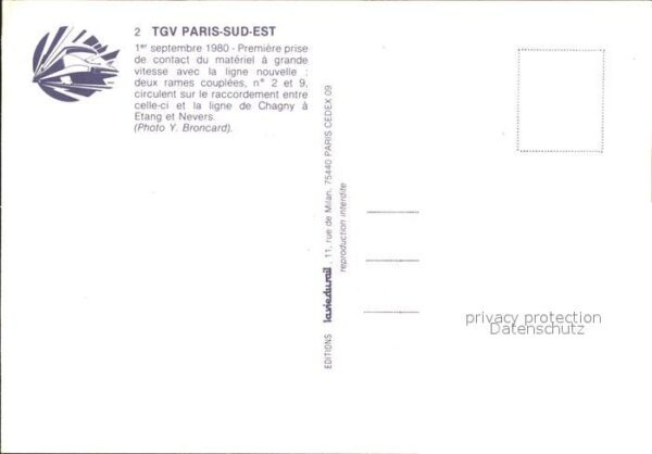 Eisenbahn TGV Paris Sud-Est – Bild 2
