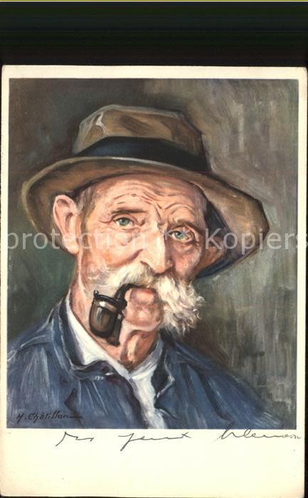 Kuenstlerkarte Henri Chatillon La Chaux de Fonds Pfeif