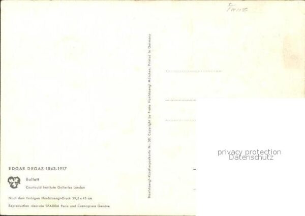 Ballett Künstlerkarte Edgar Degas – Bild 2