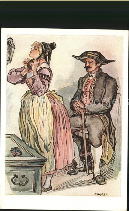 Kuenstlerkarte Eggert Tracht Bayern 1830