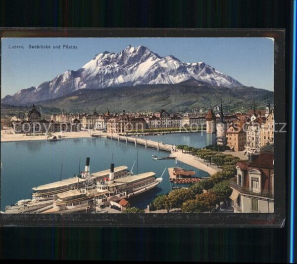 Dampfer Binnenschifffahrt Luzern Seebrücke Pilatus