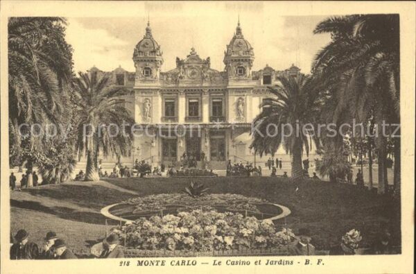 Monte-Carlo Le Casino et Lardins Fontaine
