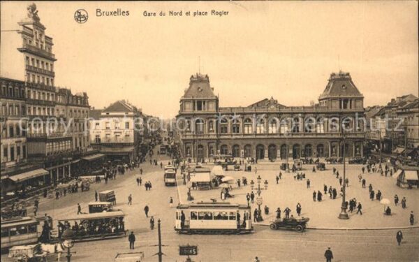 Bruxelles Bruessel Gare du Nord et Place Rogier tram