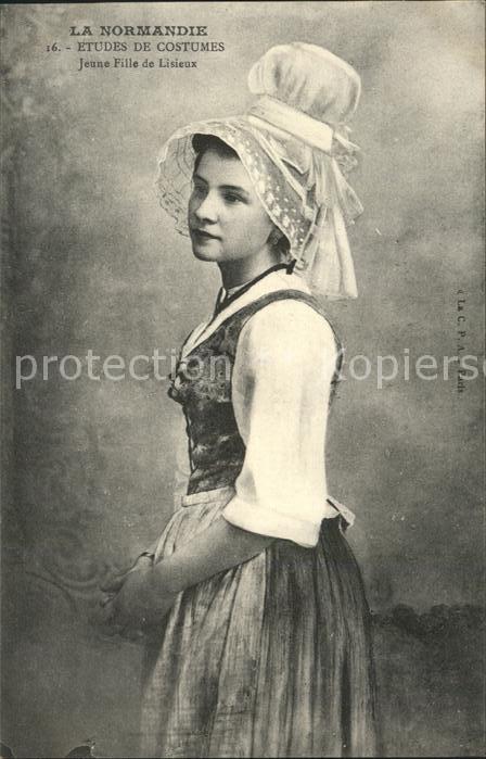 Trachten Frankreich Types et Costumes Normands Jeune Fille
