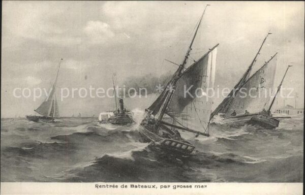 Segelboote Rentree de Bateaux par grosse mer