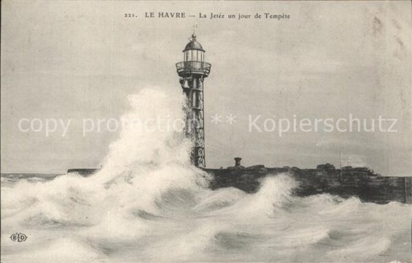 Leuchtturm Lighthouse Le Havre Jetee Tempete