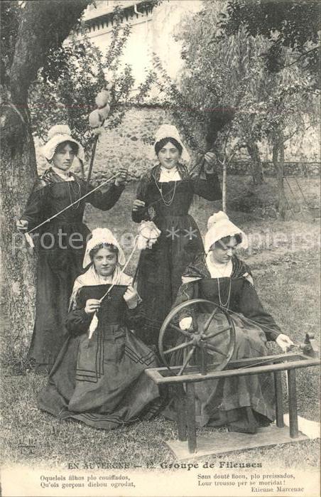 Spinnrad Auvergne Groupe de Fileuses Frauen