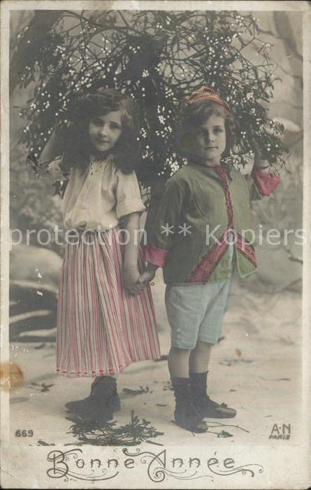 Foto AN Paris (Noyer) Nr. 669 Bonne Annee Neujahr Kinder