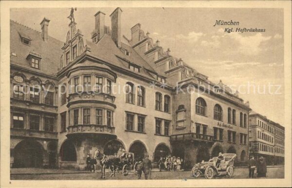 Hofbraeuhaus Muenchen Bier Pferdekutsche Auto