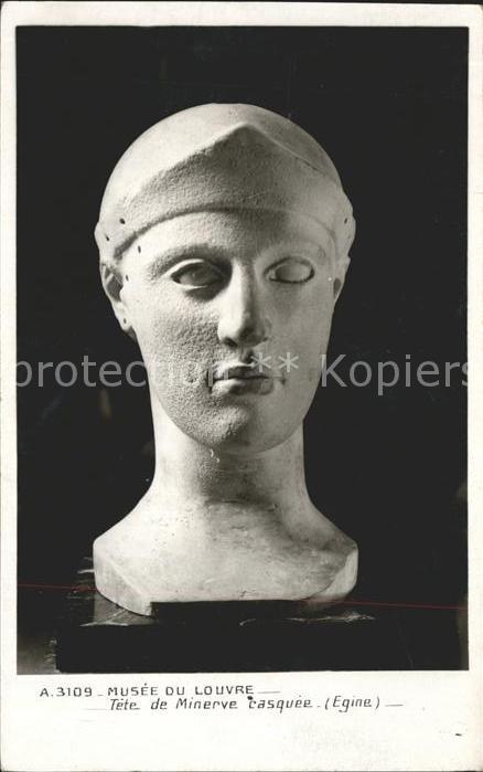 Skulpturen Tete de Minerve casquee Musee du Louvre