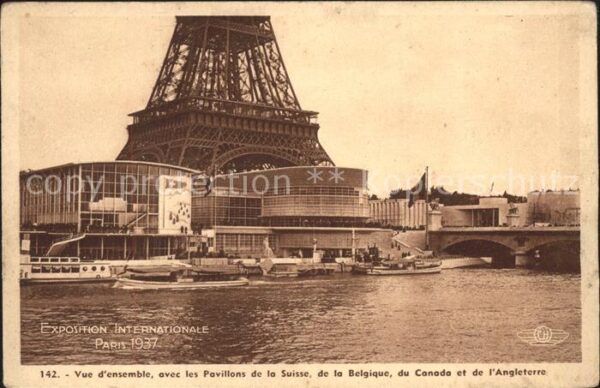 Exposition Internationale Paris 1937 Vue d_ensemble Pavillon de la Suisse Be