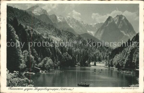 Foto Huber H. Nr. 134 Riessersee Zugspitzgruppe