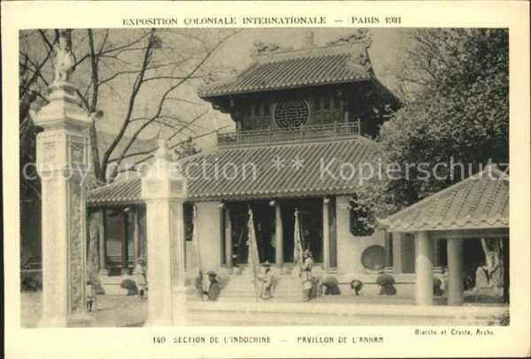 Exposition Coloniale Internationale Pari Section de l'Indochine Pavillon de l'An