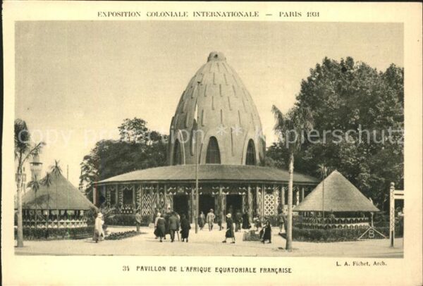Exposition Coloniale Internationale Pari Pavillon de l'Afrique Equatoriale Franc