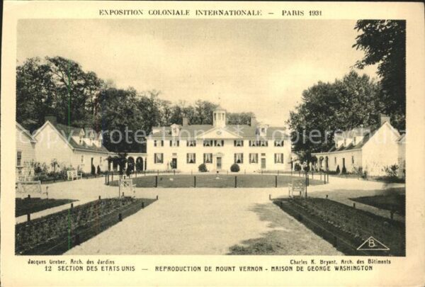 Exposition Coloniale Internationale Pari Maison de George Washington Section des