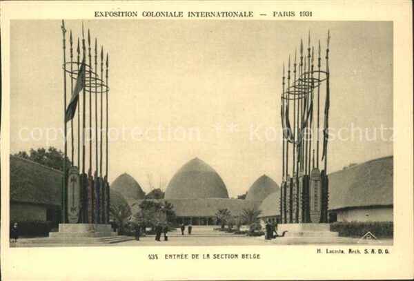 Exposition Coloniale Internationale Pari Entree de la section Belge