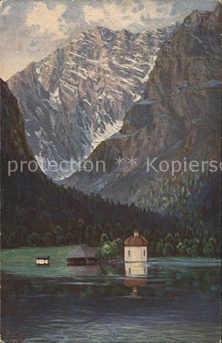 Kuenstlerkarte Jos. Zeller St. Bartholomä am Königssee