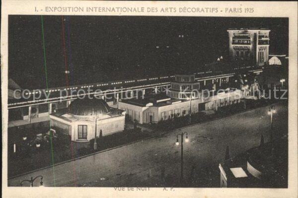 Exposition Arts Decoratifs Paris 1925 Vue de nuit