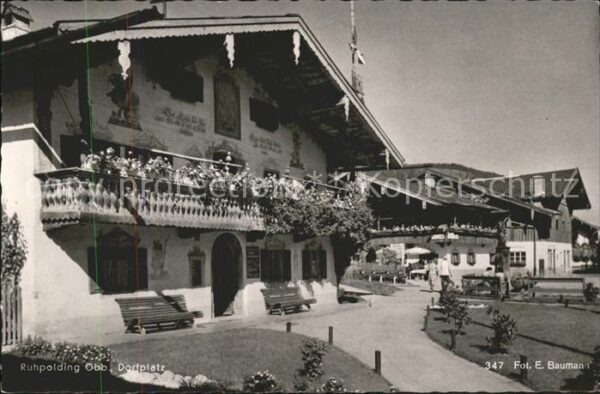 Foto Baumann E. Nr. 347 Ruhpolding Obb. Dorfplatz