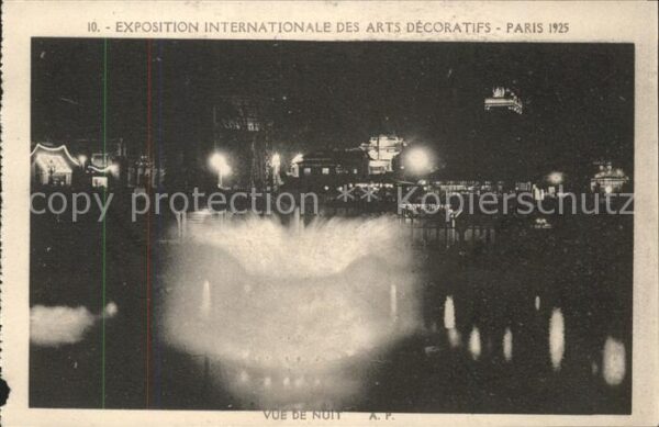 Exposition Arts Decoratifs Paris 1925 Vue de Nuit