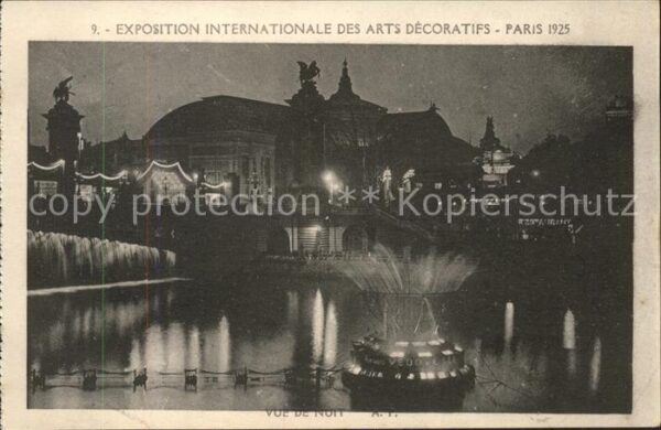 Exposition Arts Decoratifs Paris 1925 Vue de nuit
