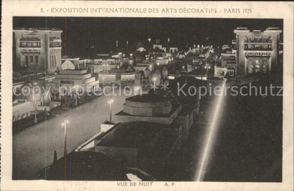 Exposition Arts Decoratifs Paris 1925 Vue de nuit