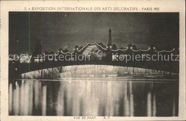 Exposition Arts Decoratifs Paris 1925 Vue de nuit