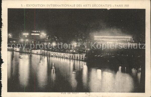 Exposition Arts Decoratifs Paris 1925 Vue de nuit