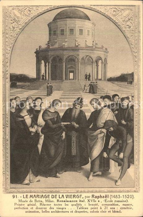 Kuenstlerkarte Mariage Vierge Raphael